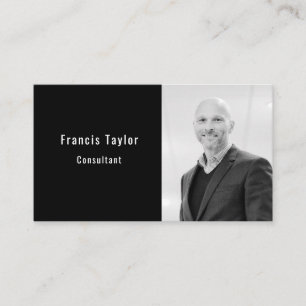 Professional modern elegant custom photo and text, business card