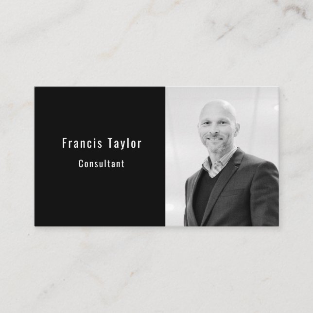 Professional modern elegant custom photo and text, business card (Front)