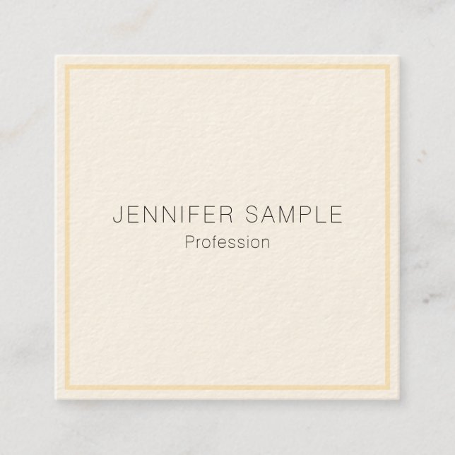 Professional Modern Elegant Custom Template Square Business Card (Front)