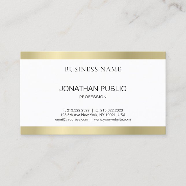 Professional Modern Elegant Design Clean Plain Business Card (Front)
