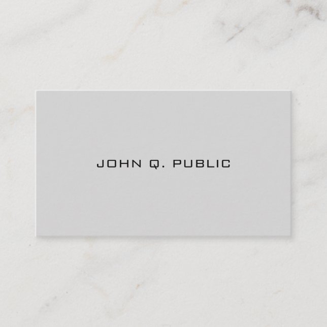 Professional Modern Elegant Design Grey White Business Card (Front)