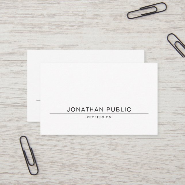 Professional Modern Elegant Design Minimal Plain Business Card (Front/Back In Situ)