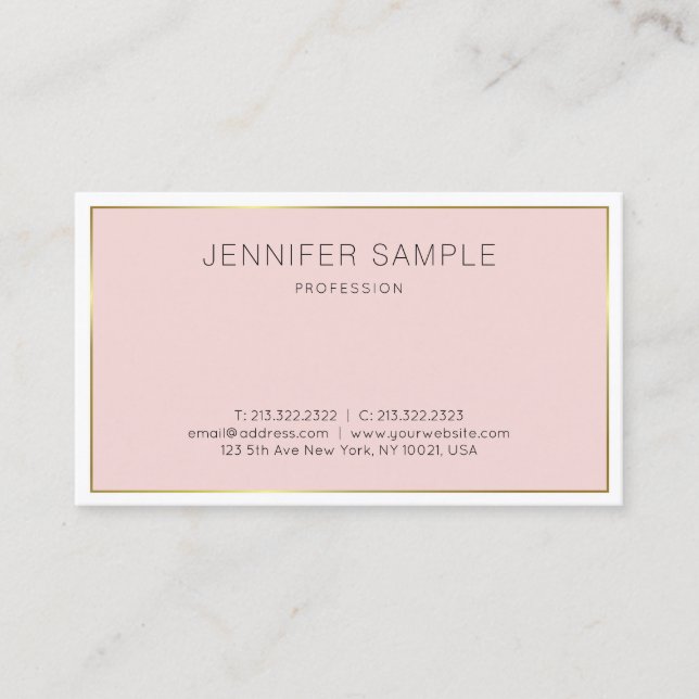 Professional Modern Elegant Design Sleek Plain Business Card (Front)