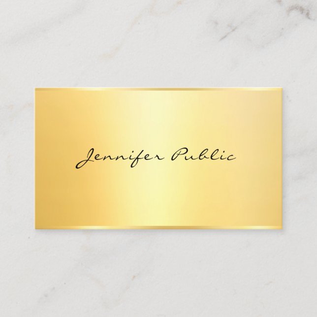 Professional Modern Elegant Faux Gold Minimalist Business Card (Front)