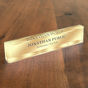 Professional Modern Elegant Gold Look Luxurious Nameplate