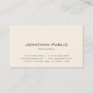 Professional Modern Elegant Luxury Signature Cream Business Card