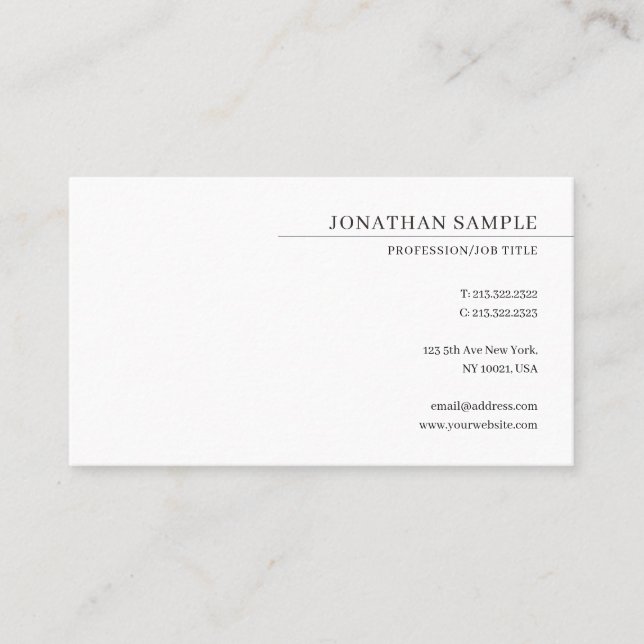 Professional Modern Elegant Minimalist Template Business Card (Front)