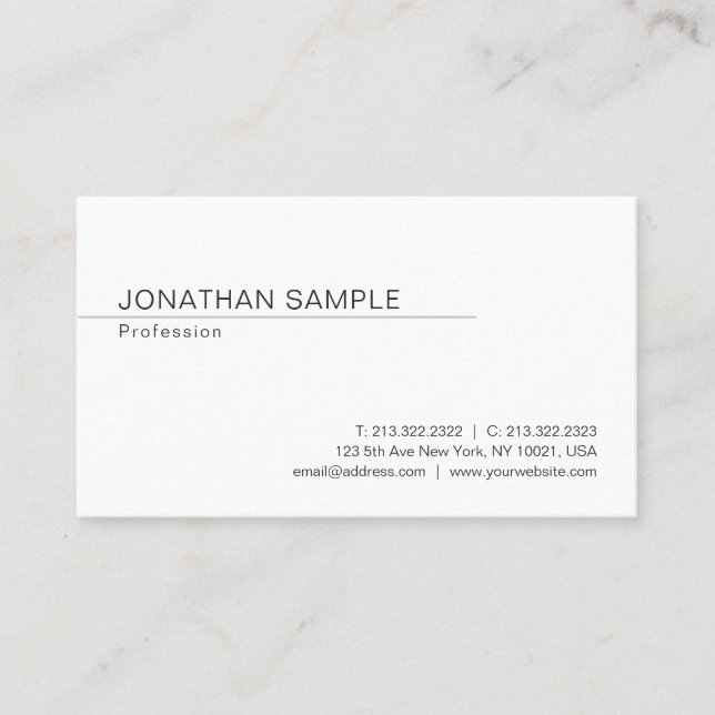Professional Modern Elegant Minimalist Trendy Business Card (Front)