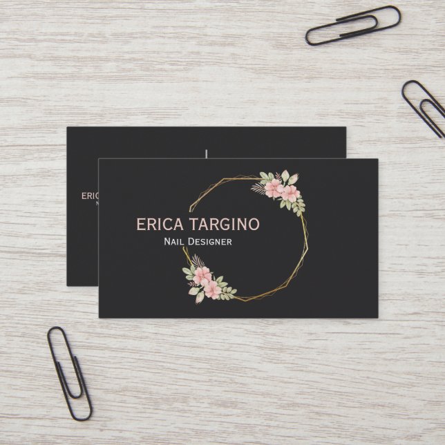 Professional Modern Elegant Nail salon  Business Card (Front/Back In Situ)