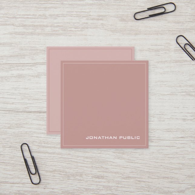 Professional Modern Elegant Silk Finish Luxury Square Business Card (Front/Back In Situ)