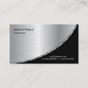 Professional Modern Elegant Silver Black Business Card