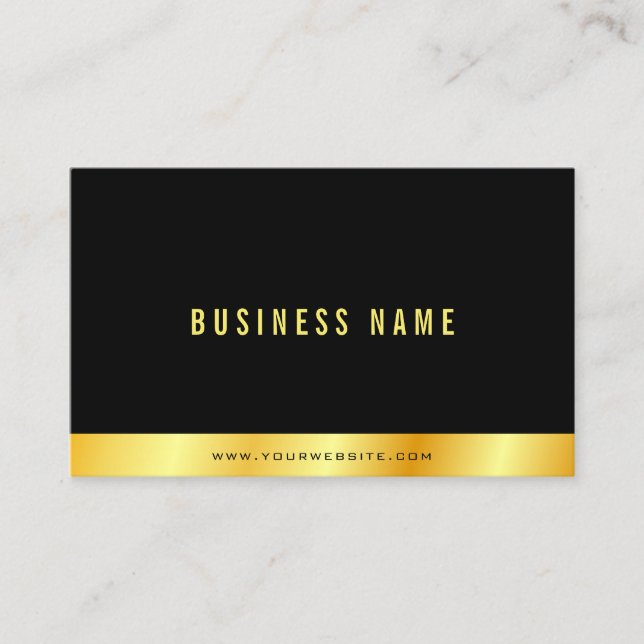 Professional Modern Elegant Simple Black And Gold Business Card (Front)