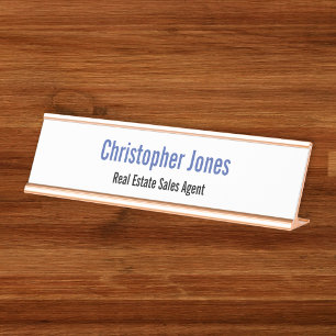 Professional Modern Elegant Simple Business Office Desk Name Plate