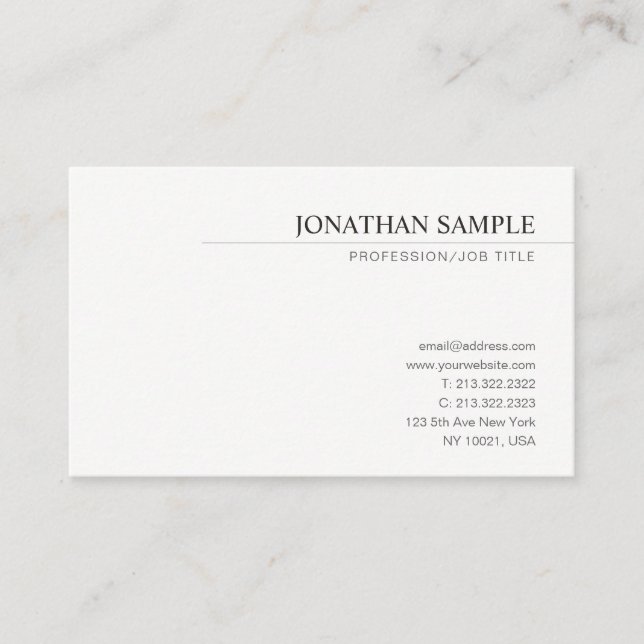 Professional Modern Elegant Simple Design Template Business Card (Front)