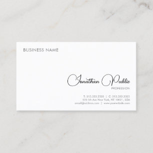 Professional Modern Elegant Simple Personalised Business Card