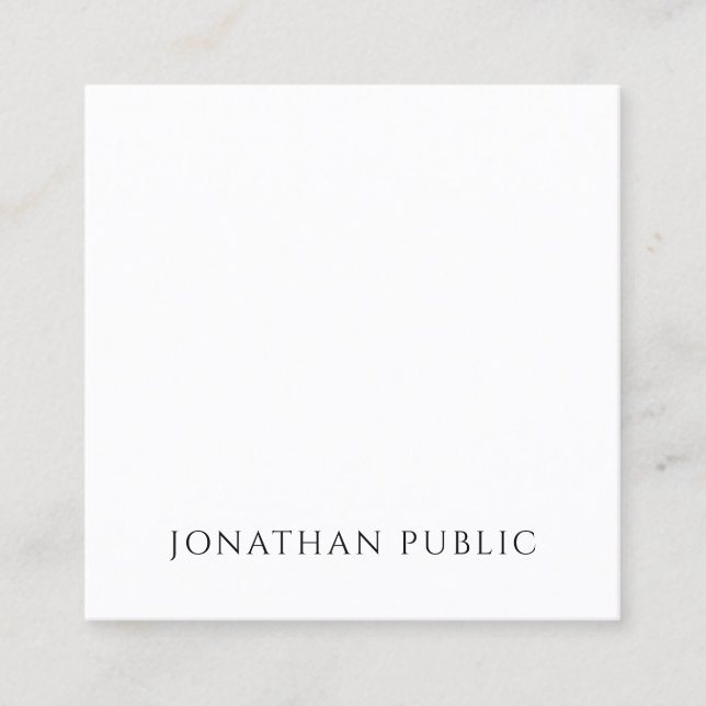 Professional Modern Elegant Simple Template Luxury Square Business Card (Front)