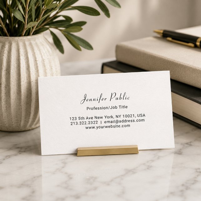 Professional Modern Elegant White Simple Plain Appointment Card (Professional Modern Elegant White Simple Plain Appointment Card)