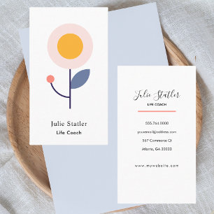 Professional Modern Floral Life Coach Counseling Business Card