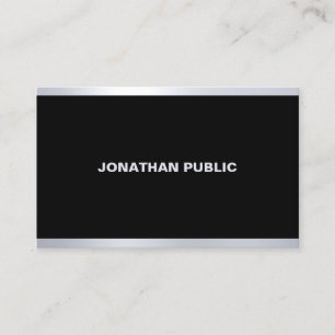 Professional Modern Glamour Black Silver Elegant Business Card