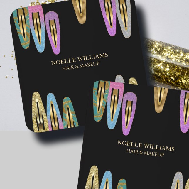 Professional Modern Glitter Hair Clip Hair Stylist Coaster (Creator Uploaded)