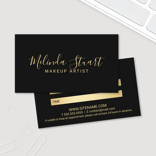 Professional Modern Gold and Black Appointment Card (Creator Uploaded)