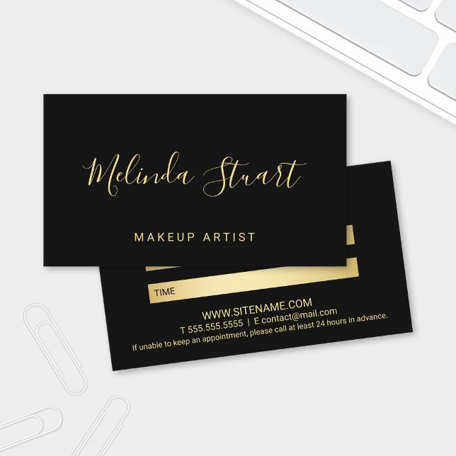 Professional Modern Gold and Black Appointment Card (Creator Uploaded)