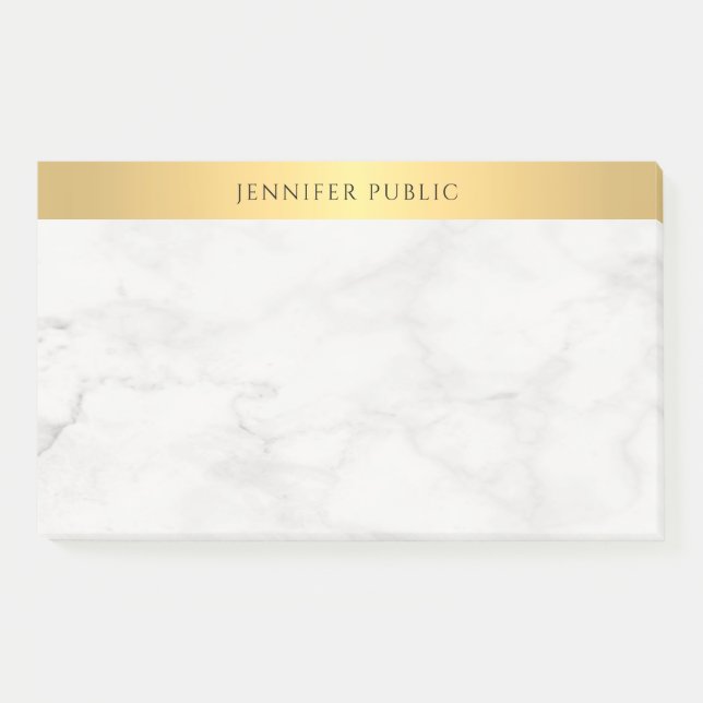Professional Modern Gold And Marble Elegant Plain Post-it Notes (Front)