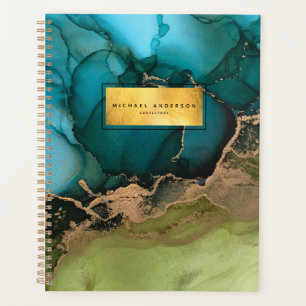 Professional Modern Gold Black Teal Planner