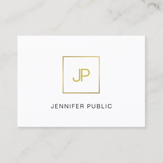 Professional Modern Gold Monogram Creative Design Business Card (Front)
