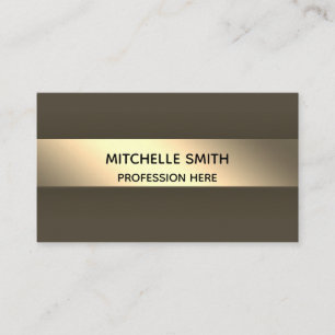 Professional Modern Golden Simply Grey Business Card