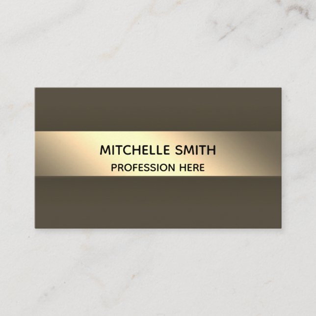 Professional Modern Golden Simply Grey Business Card (Front)