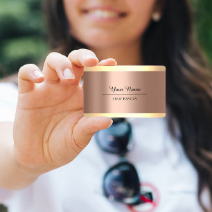 Professional Modern Golden Simply Minimalism Rose Business Card