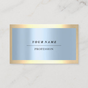 Professional Modern Golden Smoky Blue Pastel Business Card