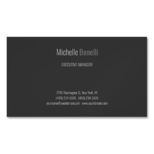 Professional Modern Grey Black Minimalist Magnetic Business Card