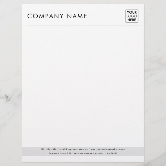 Professional Modern Grey Business Logo Letterhead (Front)