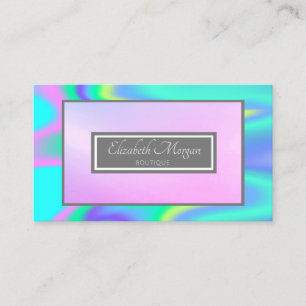 Professional Modern Grey Frame Holographic Business Card