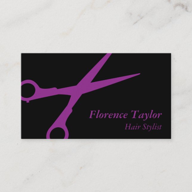 Professional Modern Hair Stylist and Salon Business Card (Front)