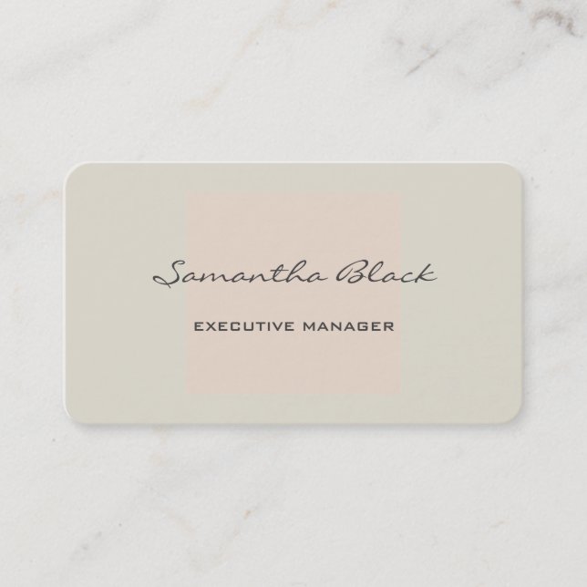 Professional Modern Handwriting Minimalist Business Card (Front)
