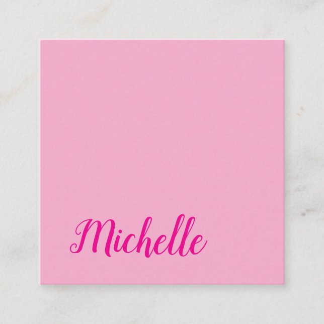 Professional modern handwriting name pink white enclosure card (Front)