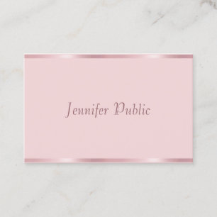 Professional Modern Handwritten Script Rose Gold Business Card
