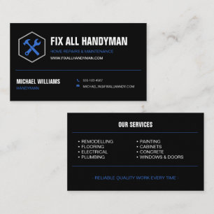 Professional Modern Handyman Company Business Card