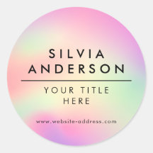 Professional Modern Holographic Pastel Rainbow