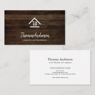 Professional Modern Home Repair Handyman Wooden Business Card