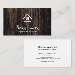 Professional Modern Home Repair Handyman Wooden Business Card