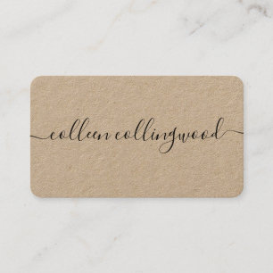 Professional Modern Kraft Paper Handwritten Script Business Card