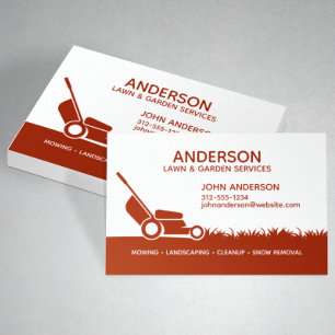 Professional Modern Landscaping & Lawn Care Business Card