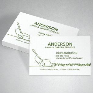 Professional Modern Landscaping & Lawn Care Business Card