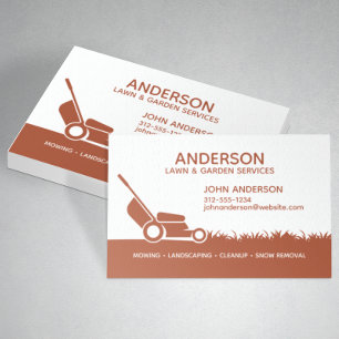 Professional Modern Landscaping & Lawn Care Business Card