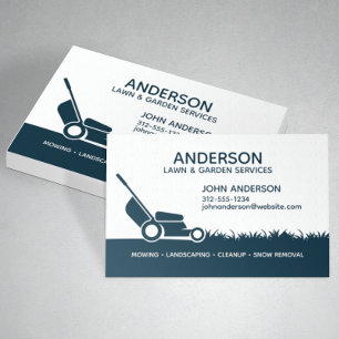 Professional Modern Landscaping & Lawn Care Business Card