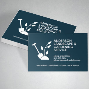 Professional Modern Landscaping & Lawn Care Business Card